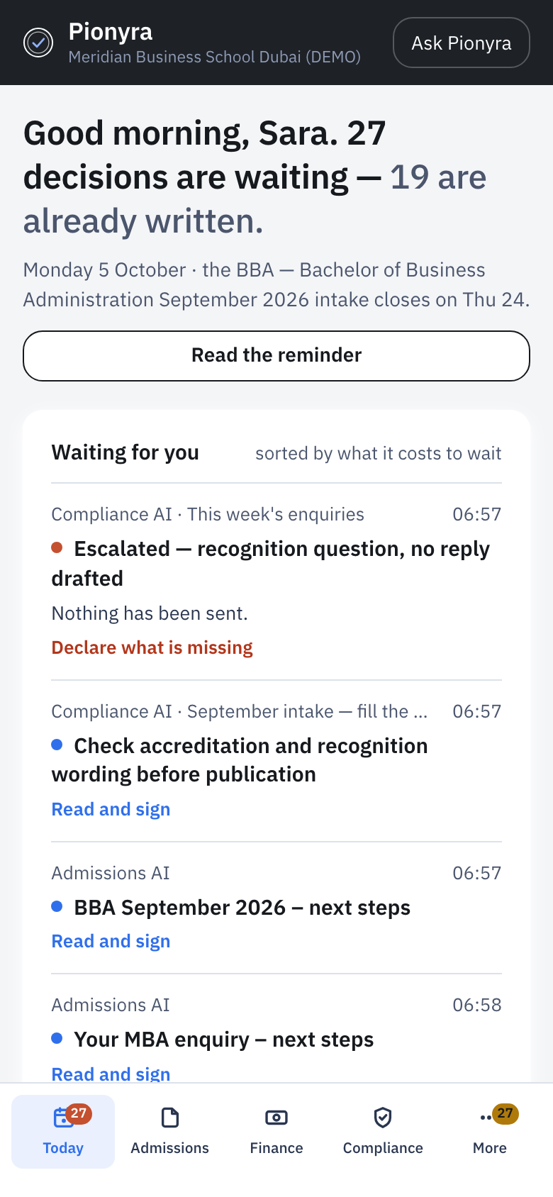 Four decisions, sorted by what it costs to wait.